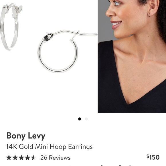BONY Levy 14kt White Gold Huggie Hoops - Picture 1 of 3